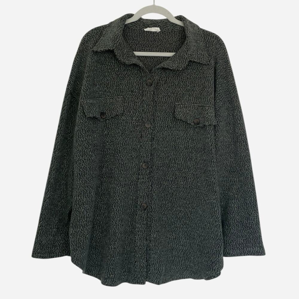 First Love Green Button Down Knit Top